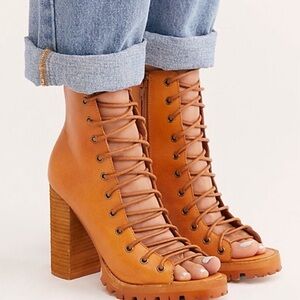 New Boots Jeffrey Campbell Palermo Zip Lace Up 7M Free People